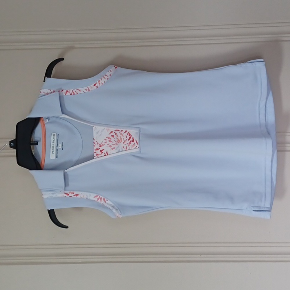 Pebble Beach WS Dry-Luxe Performance Golf/Tennis Top. Lt. Blue, Pretty Inserts